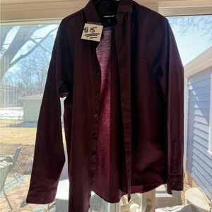 Men's Express Burgundy Button-Up Jacket